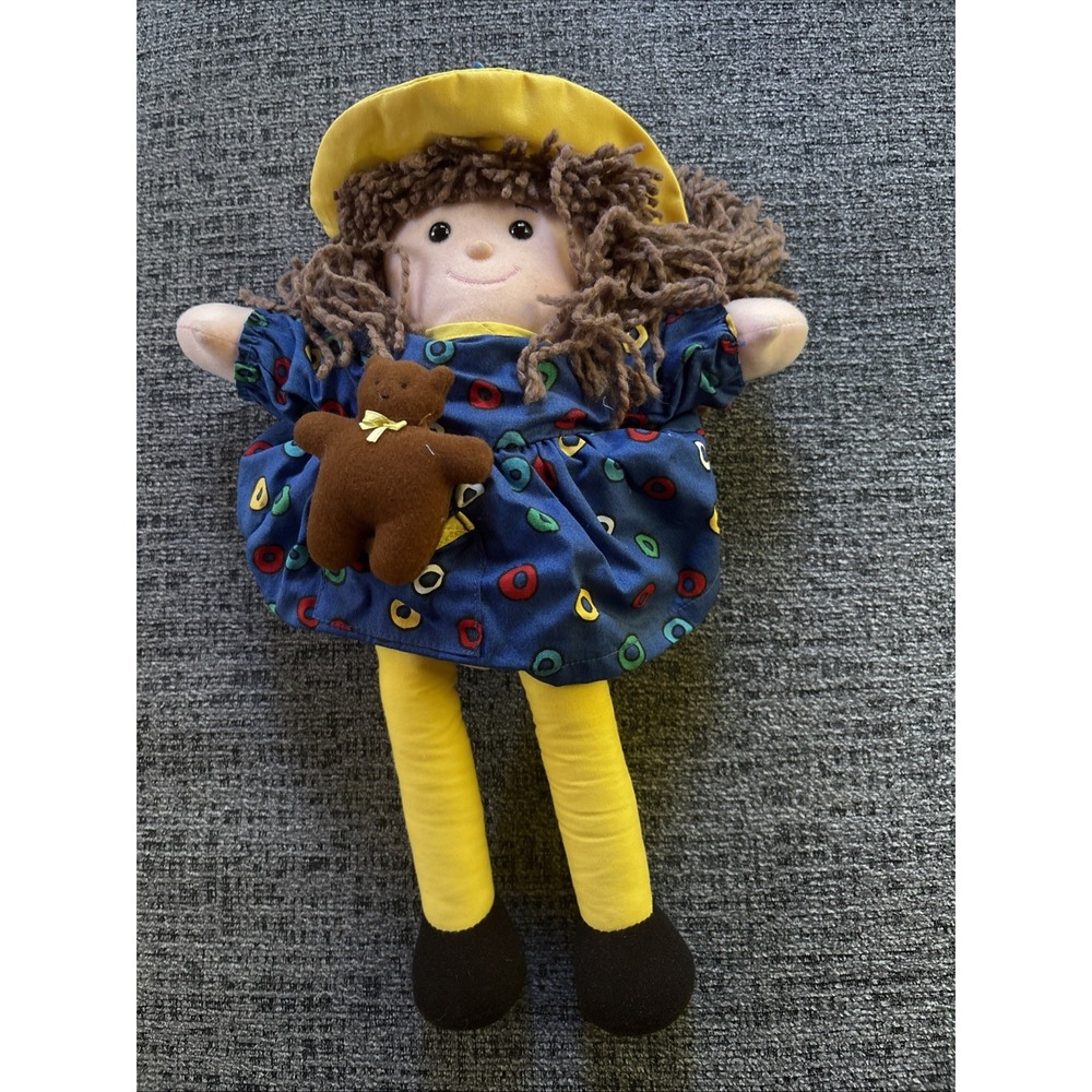 Eden Toys Madeline Doll‎ Cloth Doll Blue Lifesaver Dress With Teddy Dress 14"